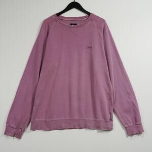 Stussy XL Purple Distressed Pullover Sweatshirt Vintage
